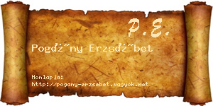 Pogány Erzsébet névjegykártya