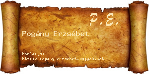Pogány Erzsébet névjegykártya