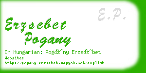 erzsebet pogany business card